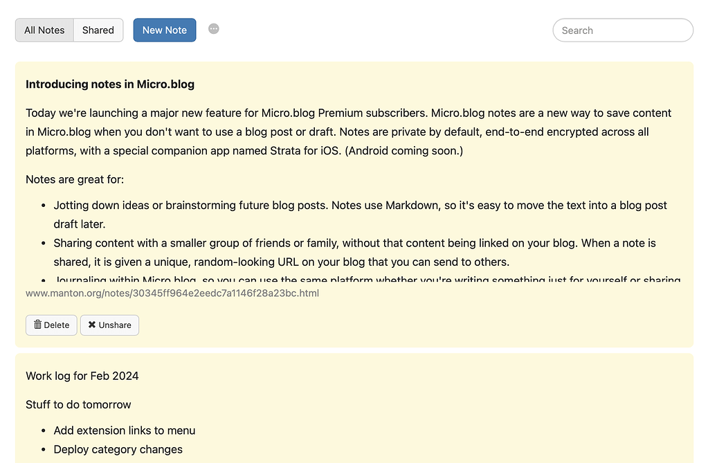 ℹ️ Notes - Documentation - Micro.blog Help Center