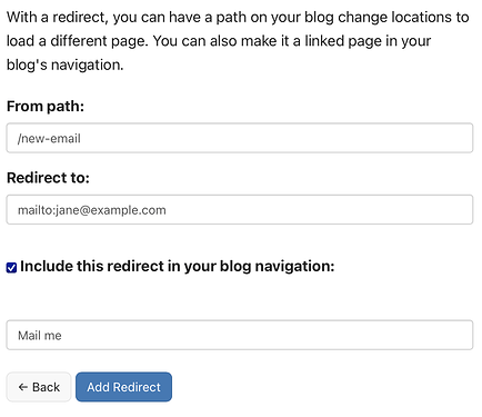 Redirection with mailto.